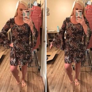 Dark Green Floral Dress